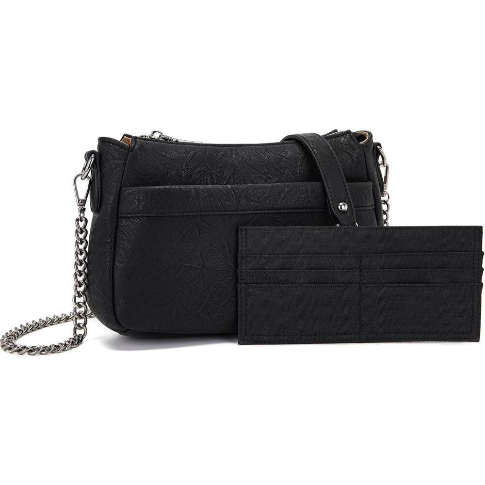 Small Crossbody Bag Vegan Leather Lightweight with Card Slots for Women